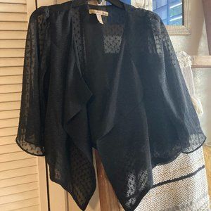 Black Sheer Dotted Shawl